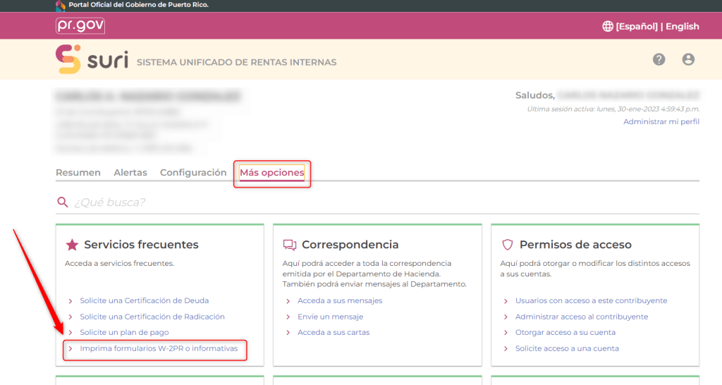 Formularios w2 pr suri